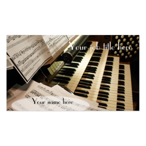 Organist business cards