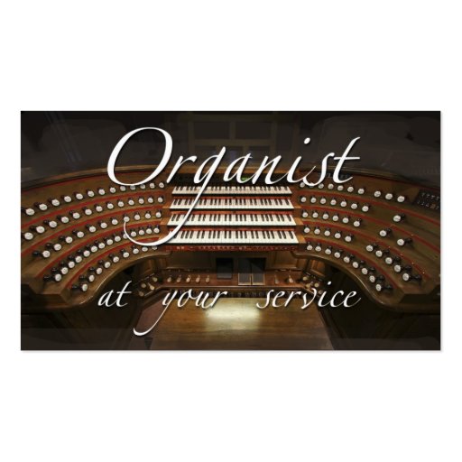 Organist business cards - at your service (front side)
