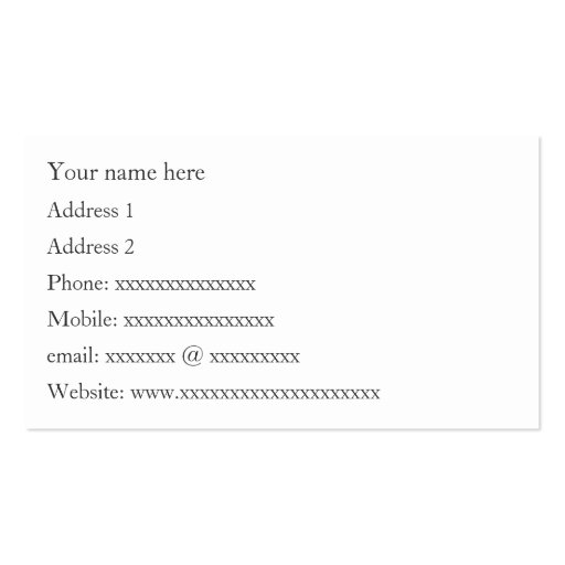 Organist business cards - at your service - 2 (back side)