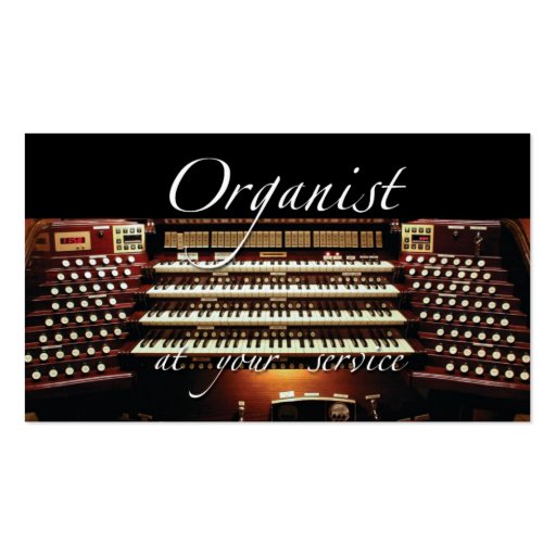 Organist business cards - at your service - 2