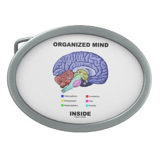 Organized Mind Inside (Anatomical Brain Attitude) Belt Buckles