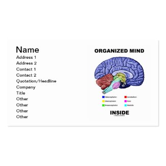 Organized Mind Inside (Anatomical Brain Attitude) Business Card