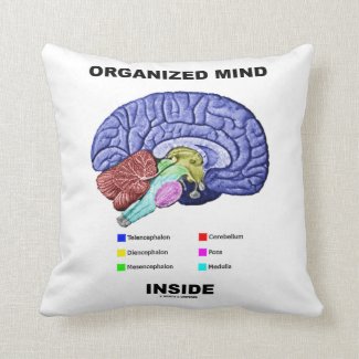 Organized Mind Inside (Anatomical Brain Attitude) Pillows