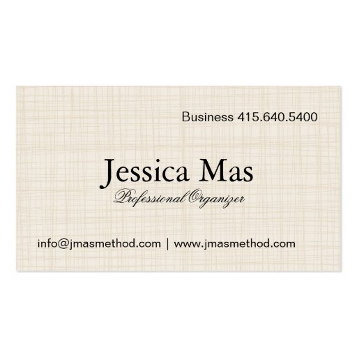 Organizer Business Card (back side)