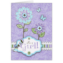 Organza Flowers Card Lav