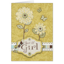 Organza Flowers Gold Card