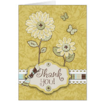 Organza Flowers Gold TY Card