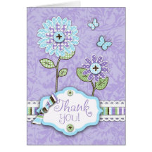 Organza Flowers TY Card Lav