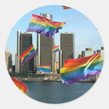 Orgullo del vuelo de Detroit Etiquetas