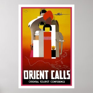"Orient Calls" Vintage Travel Poster