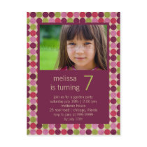 Orient Dots Burgundy • Birthday Party Invitation postcards