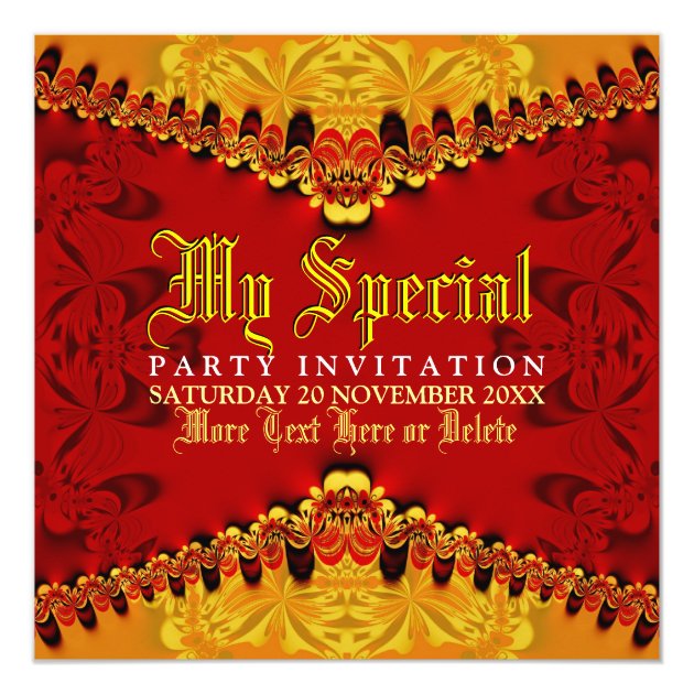 Orient Jungle Art Party Invitation