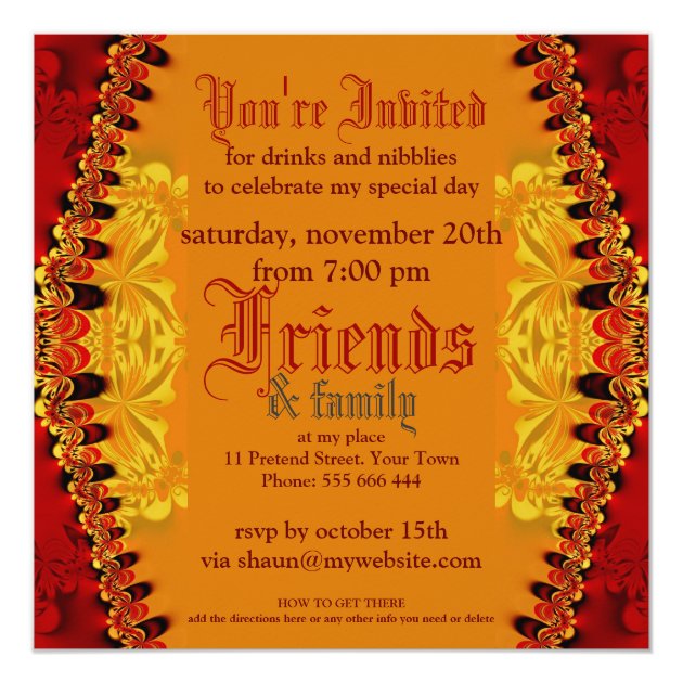 Orient Jungle Art Party Invitation