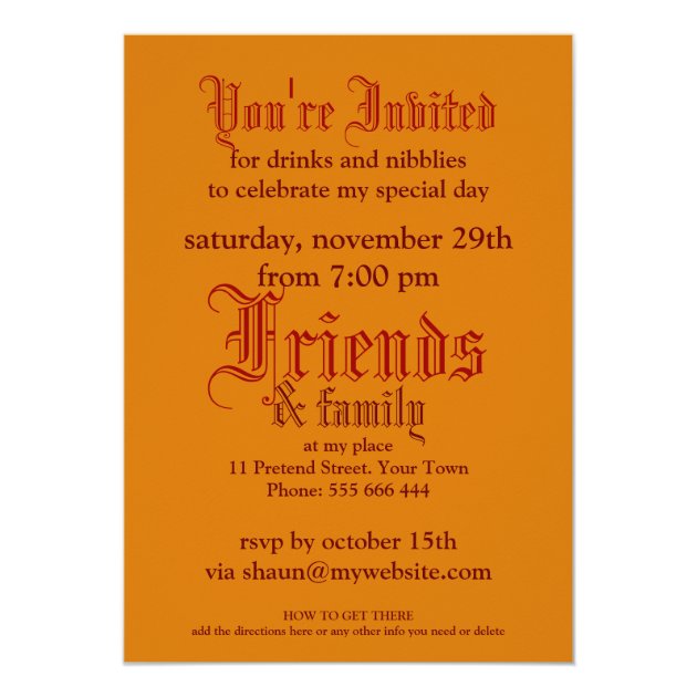Orient Jungle Golden Birthday Party Invitation