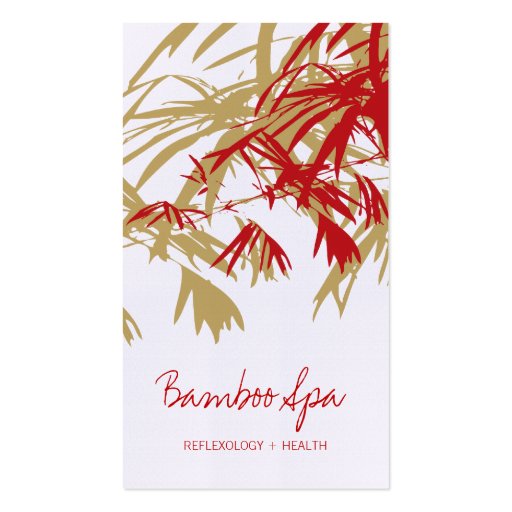Oriental Asian Bamboo Leaves Tree Modern Zen Spa Business Card