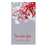 Oriental Asian Bamboo Leaves Tree Modern Zen Spa Business Card Templates