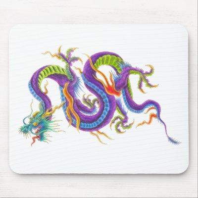 Oriental Asian Dragon Tattoo Mouse pad by dawngrace