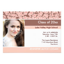 Oriental Blossom Graduation Party Invitation