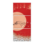 Oriental Bright Moon Swallows Birds Zen Modern Art Stretched Canvas Prints