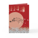 Oriental Calligraphy Moon & Swallows Blank Card by fat_fa_tin Oriental Calligraphy Moon & Swallows Blank Card