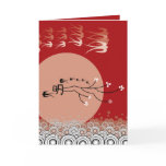 Oriental Calligraphy Moon & Swallows Blank Card Oriental Calligraphy Moon & Swallows Blank Card