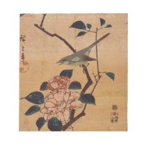 Oriental Camellia and Warbler Memo Notepads