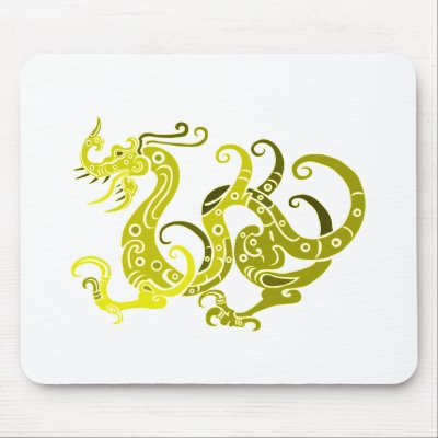 Oriental Chinese Ancient Dragon art Mouse Pad by kanjiz