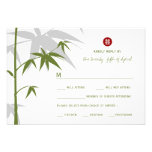 Oriental Chinese Asian Bamboo Tree Wedding RSVP invitations