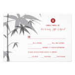 Oriental Chinese Asian Bamboo Tree Wedding RSVP invitations