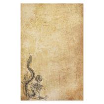 Oriental Dragon Inked Stationery Design