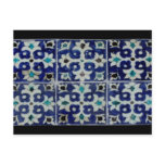 Oriental flagging pattern - blue postcard