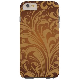 Oriental Iranian Paisley, Swirls - Brown Black Tough iPhone 6 Plus Case