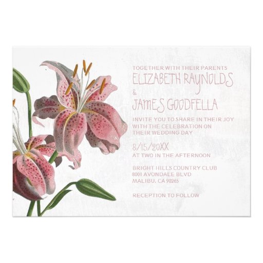 Oriental Lily Wedding Invitations