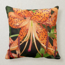 Oriental Orange Tiger Lily Pillows