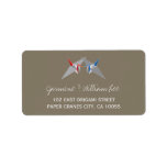 Oriental Paper Cranes Origami Modern Wedding Label labels