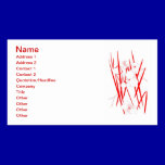 oriental red slash digital art random abstract business cards