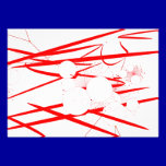 oriental red slash digital art random abstract invitations