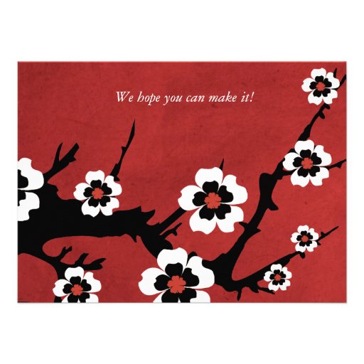 Oriental Sakura Bridal Shower Personalized Invitation