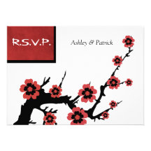 Oriental Sakura RSVP Personalized Announcement
