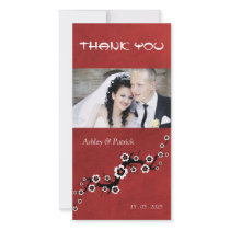 Oriental Sakura Thank You Photo Photo Greeting Card