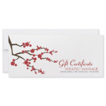 Oriental Sakuras Cherry Blossoms Gift Certificate Rack Card Design