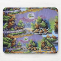 Oriental Scenary Made From Fans mousepads