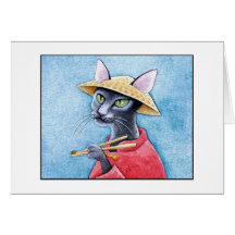 Oriental Shorthair Black Cat card