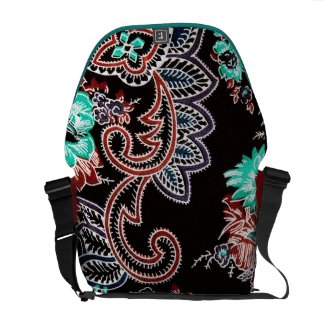 Oriental spice floral pattern - midnight commuter bags
