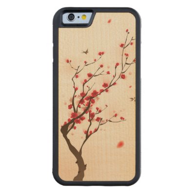 Oriental style painting, plum blossom in spring 2 carved® maple iPhone 6 bumper
