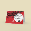 Oriental Swallows in Moonlight Card
