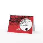 Oriental Swallows in Moonlight Card