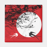Oriental Swallows in Moonlight Magnet