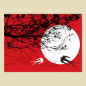 Oriental Swallows in Moonlight Poster posters