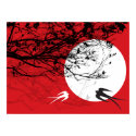 Oriental Swallows in Moonlight Poster posters